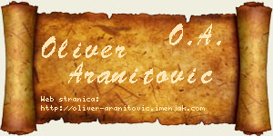 Oliver Aranitović vizit kartica